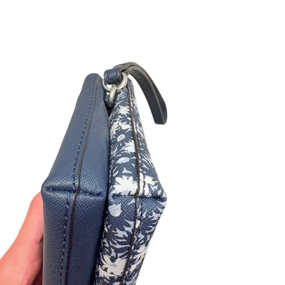 Michael Kors Blue Floral double zipper Wristlet clutch bag - Picture 3 of 7